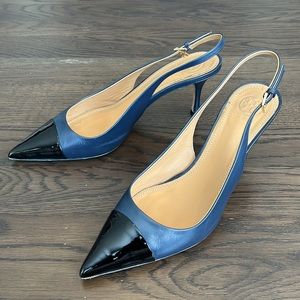 Tory Burch sling back heels - Navy/black